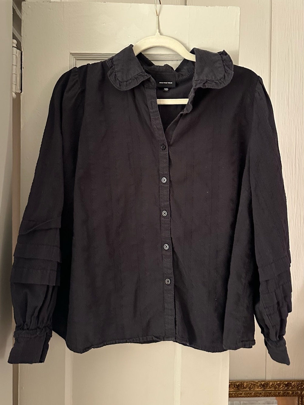 Ruffle Button Down